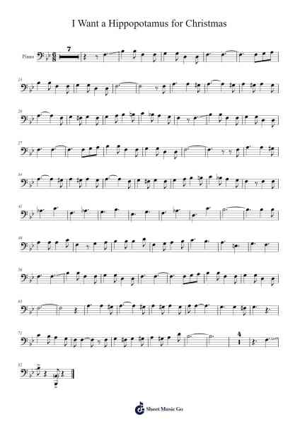 I Want a Hippopotamus for Christmas Sheet Music by John Rox-Arr.Lupeg