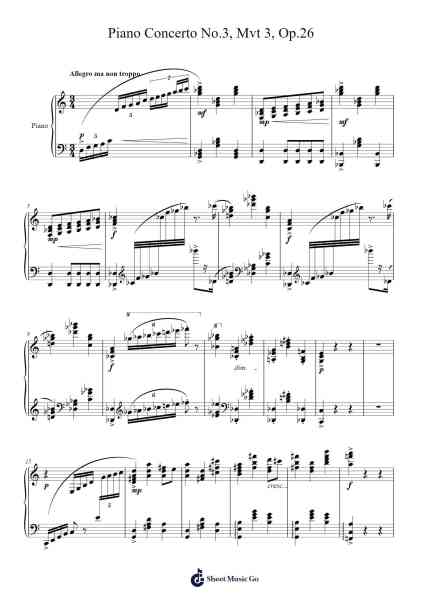 Piano Concerto No. 3 in C Major, Op. 26: III. Allegro ma non troppo Sheet Music by Sergei Prokofiev-Arr.Puhill Wesreen