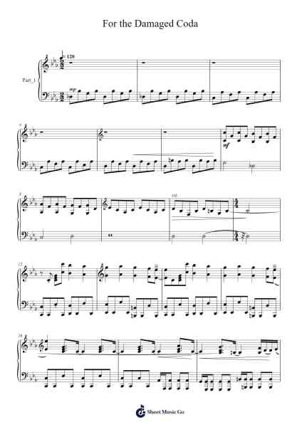For the Damaged Coda Sheet Music by Blonde Redhead-Arr.Backdn