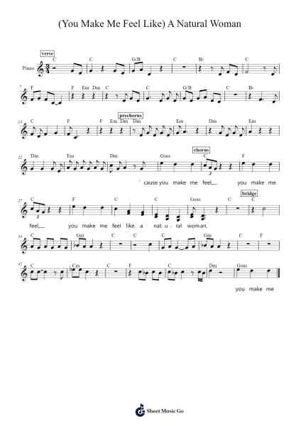 (You Make Me Feel Like) A Natural Woman Sheet Music by Aretha Franklin-Arr.Blyxine Cojane