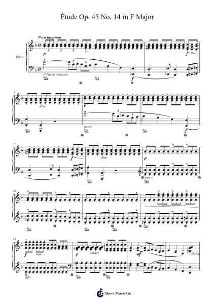 Étude Op. 45 No. 14 in F Major Sheet Music by Stephen Heller-Arr.Wheatlin Ranpkins