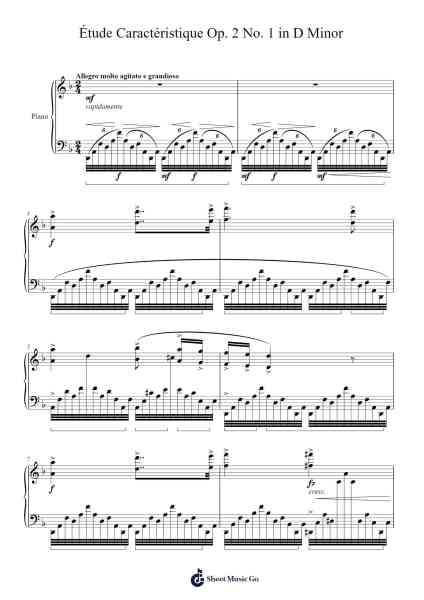 Étude Caractéristique Op. 2 No. 1 in D Minor Sheet Music by Adolf von Henselt-Arr.Kylejy Burrene