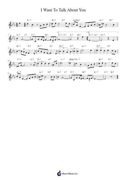 I Want To Talk About You Sheet Music by John Coltrane-Arr.Doych Phyljim
