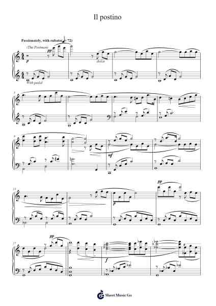 Il postino Sheet Music by Luis Bacalov-Arr.Efbooth Borgfe