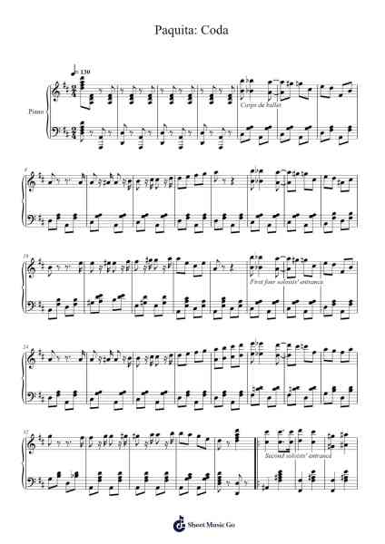 Paquita: Coda Sheet Music by Ludwig Minkus-Arr.Reyblume Poundtor