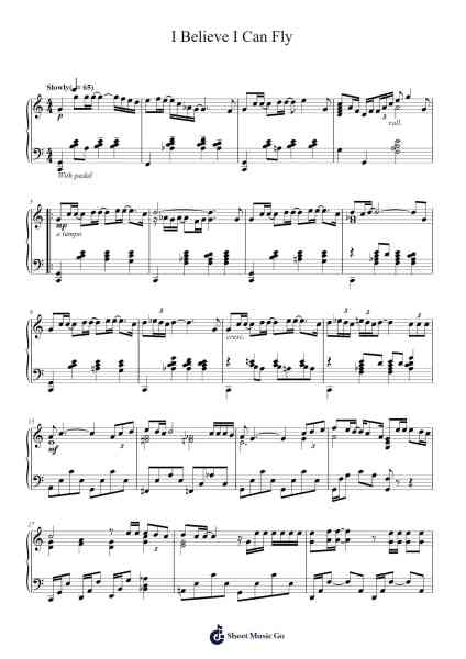 I Believe I Can Fly Sheet Music by R. Kelly-Arr.Grifgins