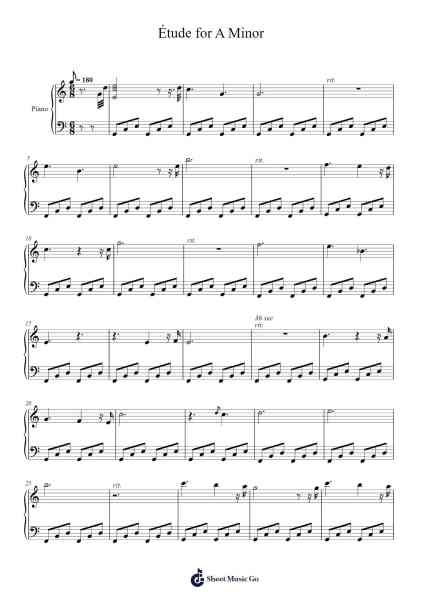 Étude for A Minor Sheet Music by Tobias Lilja-Arr.Humbryce Vanral