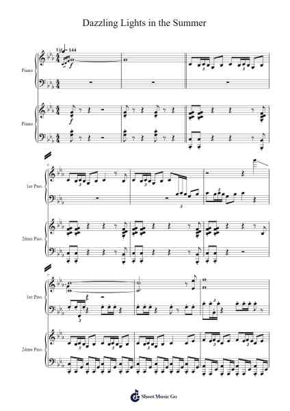 Yoimiya: Dazzling Lights in the Summer Sheet Music by Yu-Peng Chen-Arr.Corsay Parhys