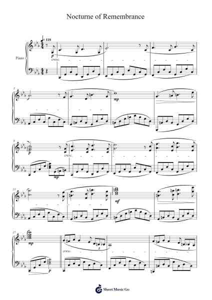 Nocturne of Remembrance Sheet Music by Masao Aichi-Arr.Bisay