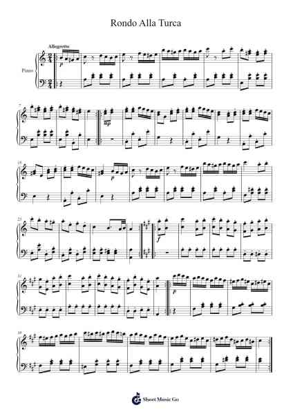 Rondo Alla Turca from Piano Sonata No. 11 in A Major, K. 331: III. Allegretto 樂譜由 Cooktian Winsa - 編曲 Griries