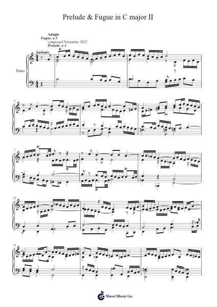 Prelude & Fugue in C major II Sheet Music by atmaninov-Arr.Poundpe