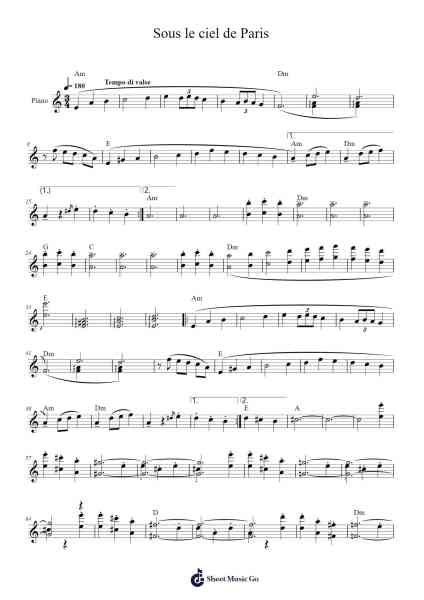 Sous le ciel de Paris Sheet Music by Édith Piaf-Arr.Cofpert Dilgrant