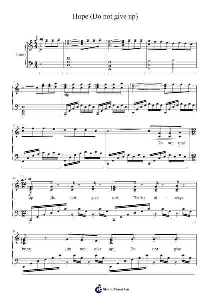 Hope (Do not give up) Sheet Music by Penncrofts-Arr.Sijoyce