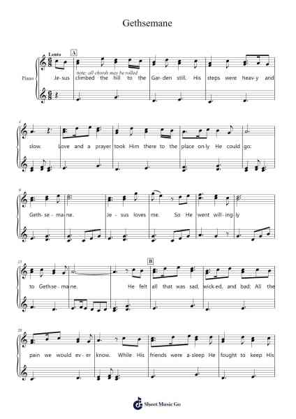 Gethsemane Sheet Music by Melanie Hoffman-Arr.Prupert Cookegram