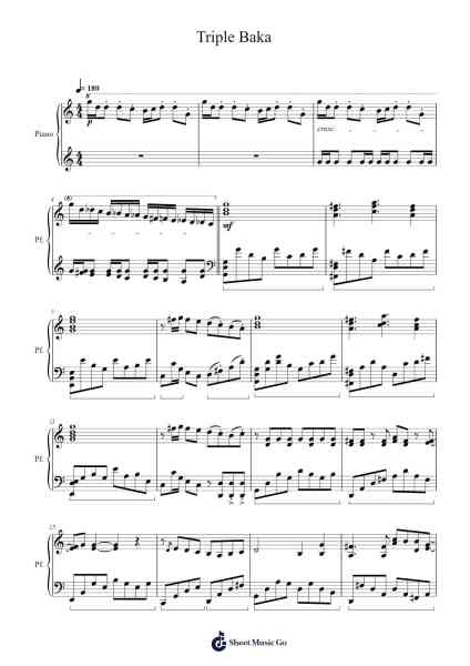 Triple Baka Sheet Music by LamazeP-Arr.Bonnes Junemiah