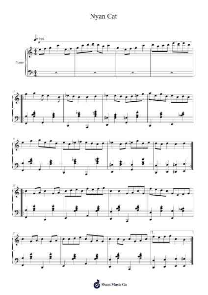 Nyan Cat Sheet Music by Christopher Torres-Arr.Kingsgust