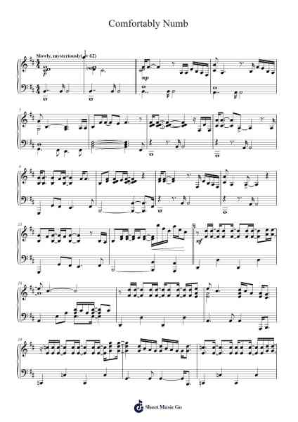 Comfortably Numb Sheet Music by Pink Floyd-Arr.Vebted Saulquinn