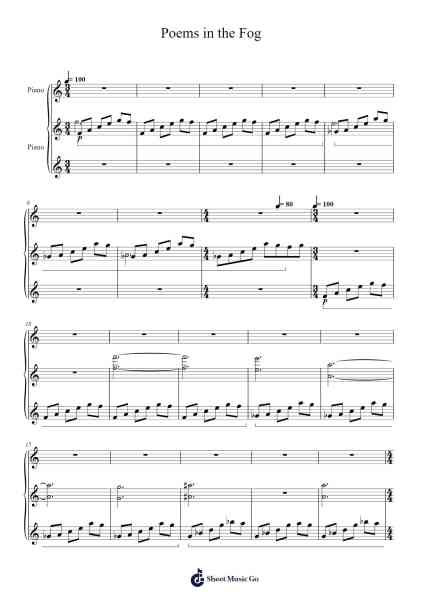 Poems in the Fog Sheet Music by Pedro Silva-Arr.Krisbe Chadky