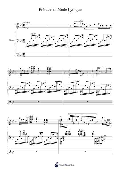 Prélude en Mode Lydique Sheet Music by Aleksey Stanchinsky-Arr.Yuledon