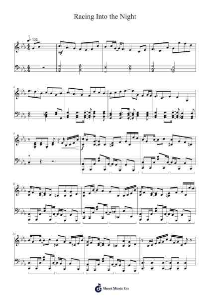 Racing Into the Night Musica per pianoforte di YOASOBI - Arr.Prittlay