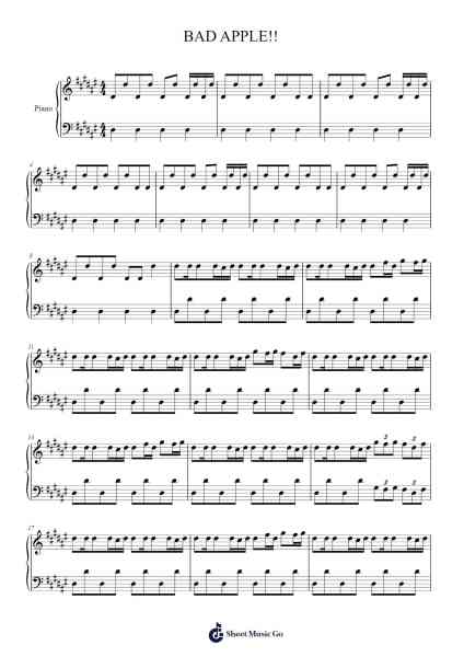 BAD APPLE!! Sheet Music by undefined-Arr.Holew Brianmaud