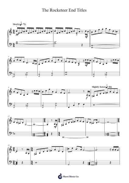 The Rocketeer End Titles Sheet Music by James Horner-Arr.Steinter Rooridge