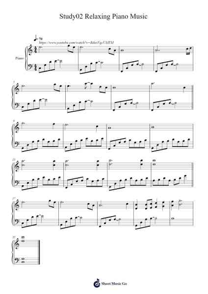 Study02 Relaxing Piano Music Sheet Music by Iandwight Janior-Arr.Borgriel