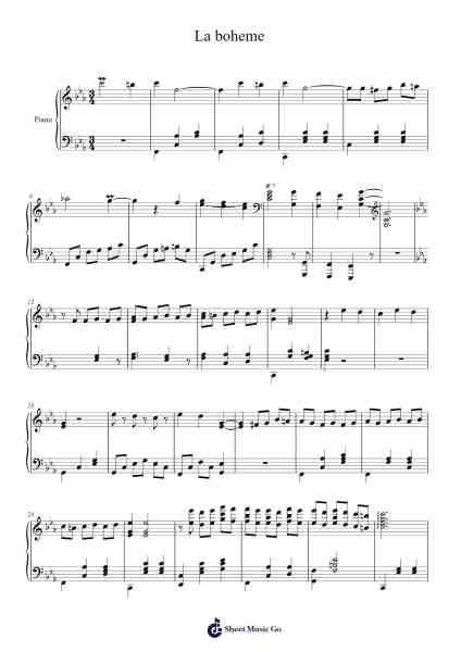 La boheme Sheet Music by Charles Aznavour-Arr.Souyet Jamesnolds