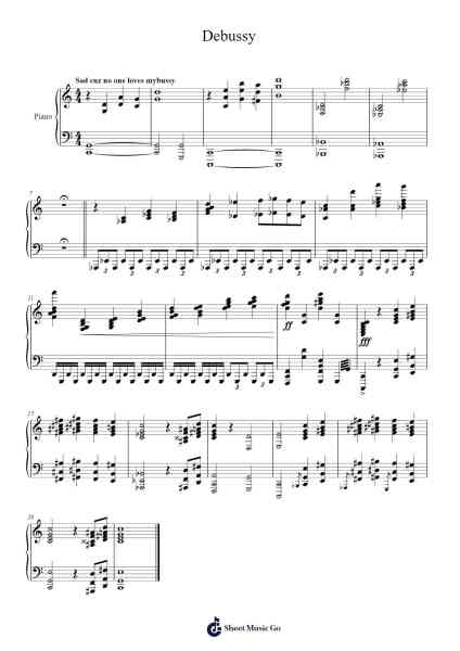 Clair de Lune Sheet Music by testingstuffy-Arr.Ldad Jeanvan