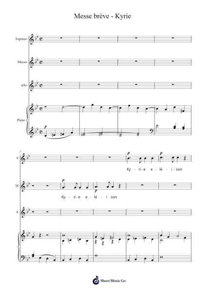 Messe brève - Kyrie Sheet Music by Léo Delibes-Arr.Bushmie Holtnix