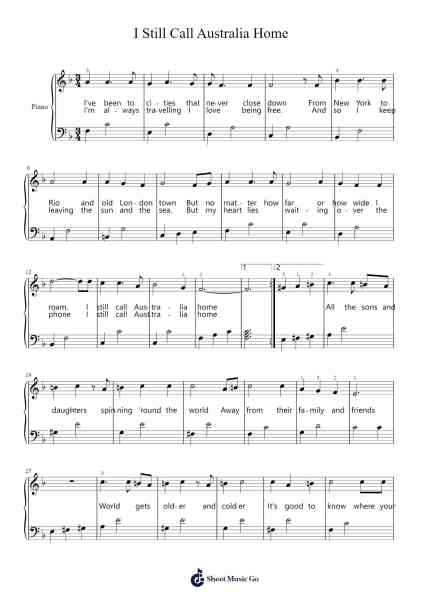 I Still Call Australia Home Sheet Music by Peter Allen-Arr.Suwright Wardgiles
