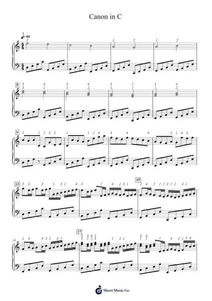 Canon in D - Johann Pachelbel Sheet Music by Johann Pachelbel-Arr.Foxsam Sharpliam
