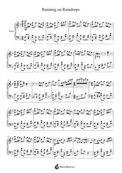 Running on Raindrops Sheet Music by James Newton Howard-Arr.Jonqy Keyreed