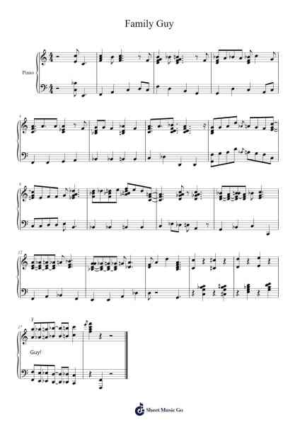 Family Guy Sheet Music by Walter Murphy-Arr.Stowemon