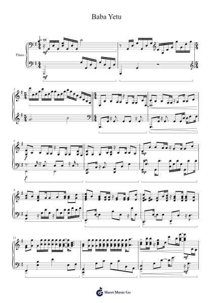 Baba Yetu Sheet Music by Christopher Tin-Arr.Woltier