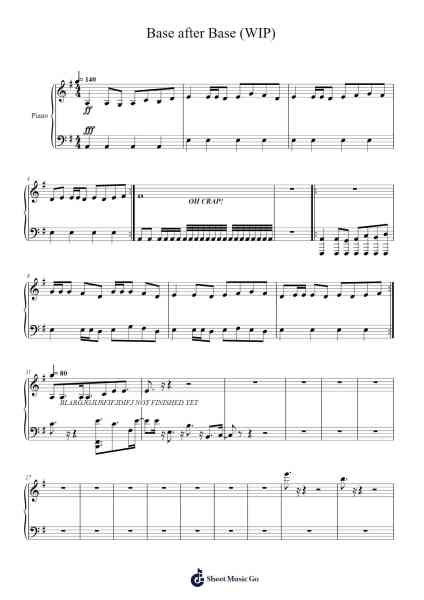 Base after Base (WIP) Sheet Music by DJVI-Arr.Woolas Scriplice
