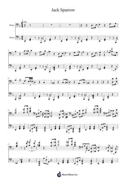 Jack Sparrow Sheet Music by Hans Zimmer-Arr.Westier Haylay