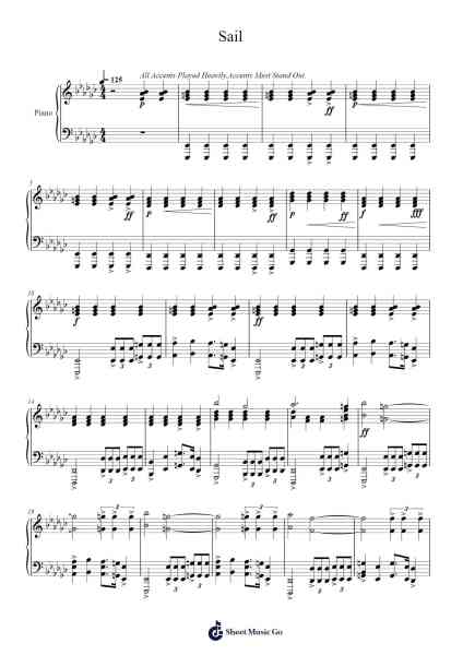 Sail Sheet Music by AWOLNATION-Arr.Blabott