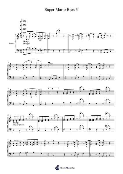 Super Mario Bros 3 Sheet Music by Koji Kondo-Arr.Parwylde Keatswood