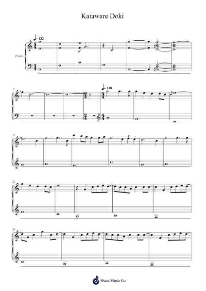 Kataware Doki Sheet Music by undefined-Arr.Thodorece