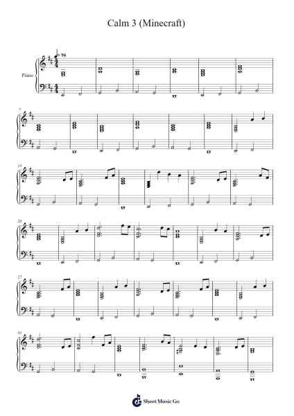 Minecraft - Calm 3 Sheet Music by C418-Arr.Birdco Osnel