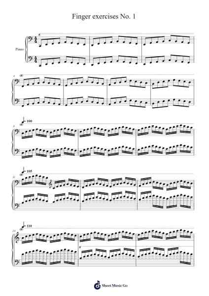 Finger exercises: No. 1 Sheet Music by ClassicalMS-Arr.Fagee