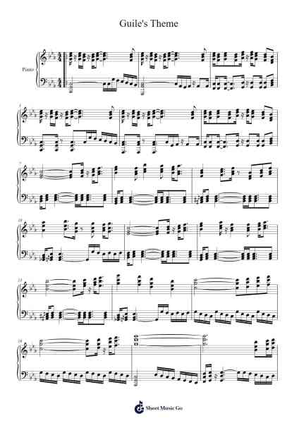 Guile's Theme Sheet Music by Adam Wojciechowski-Arr.Dilfred Haro