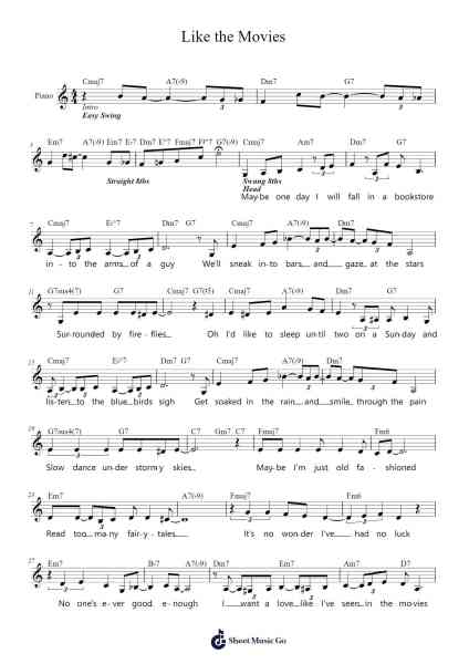 Like the Movies Sheet Music by Laufey-Arr.Hornjudd