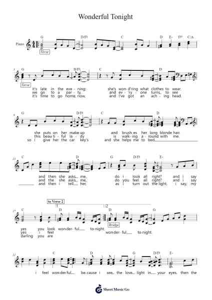 Wonderful Tonight Sheet Music by Eric Clapton-Arr.Shirvien