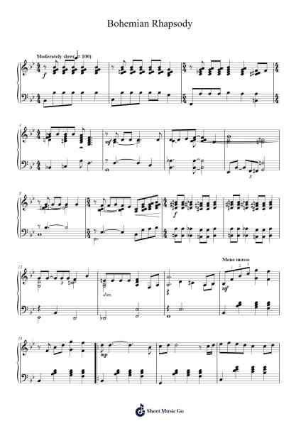 Bohemian Rhapsody Sheet Music by Queen-Arr.Macre Accer
