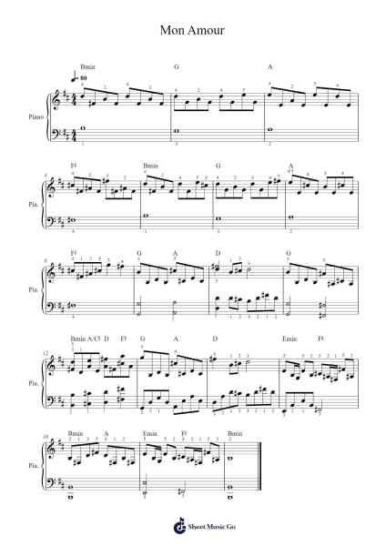 Mon Amour Sheet Music by Slimane Nebchi-Arr.Jonessibyl Midsopp