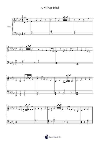 A Minor Bird Sheet Music by undefined-Arr.Baldjoel Hoolen