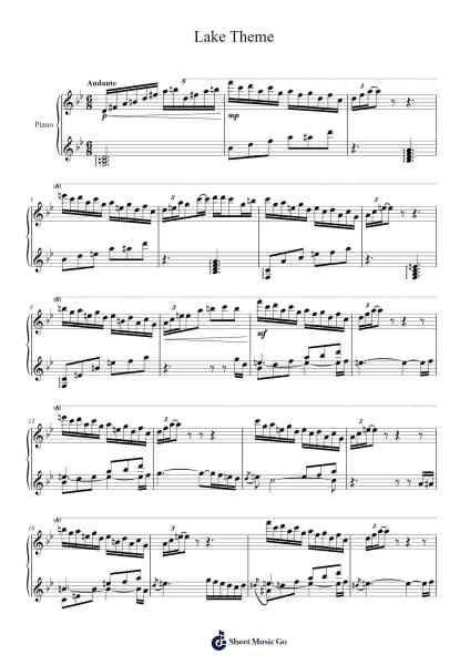 Lake Theme Sheet Music by Hitomi Sato-Arr.Chamtra