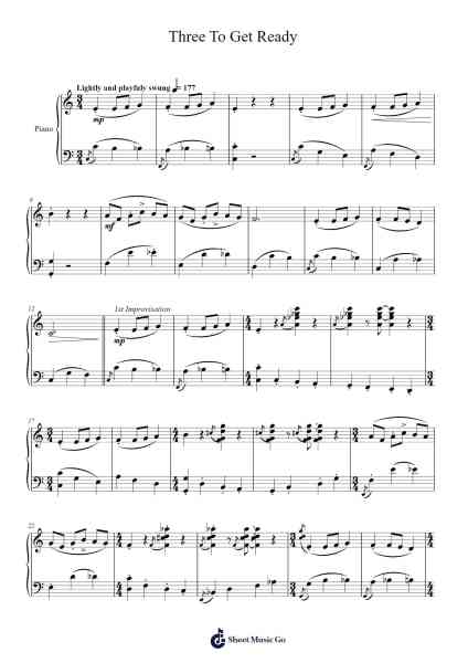Three To Get Ready Sheet Music oleh Dave Brubeck-Arr.Caelaide Fieldtes